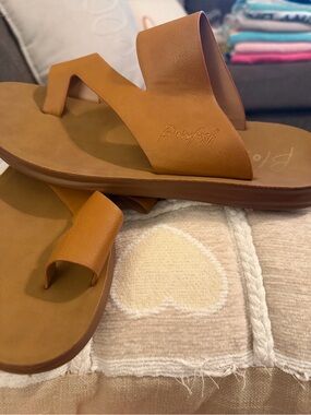 Blowfish Cognac Toe-Loop Slide Sandals